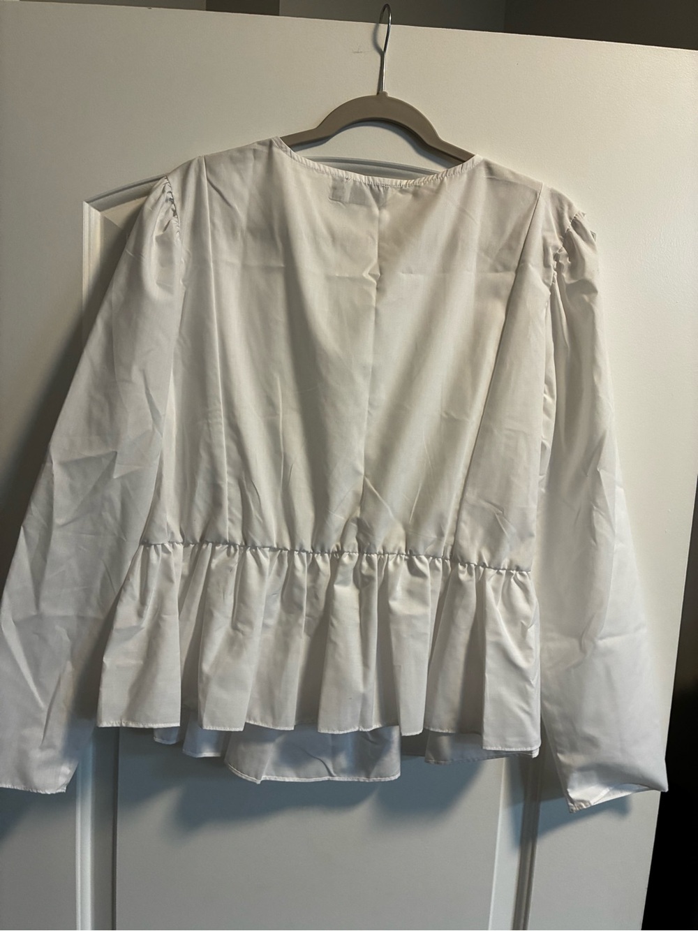 ASOS Curve White Ruffle Wrap Peplum Blouse - Picture 2 of 3